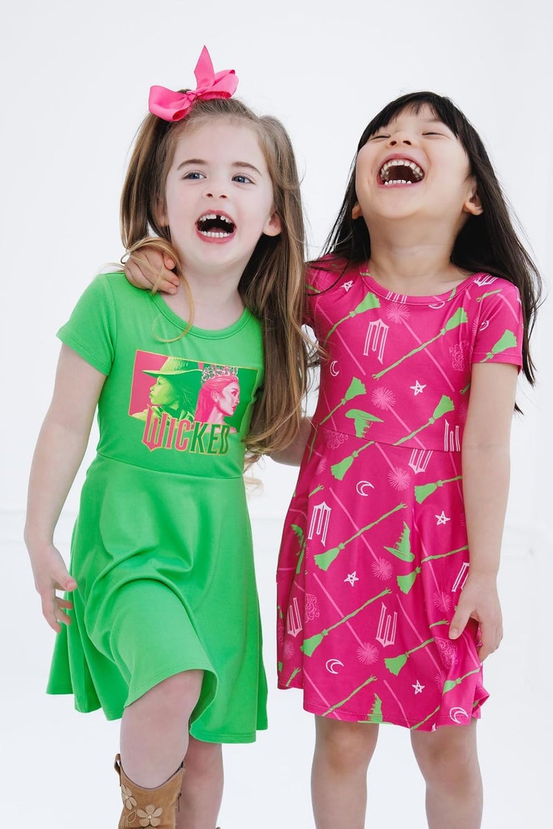 WICKED Girls 2 Pack Skater Dresses Toddler to Big Kid Sizes (2T - 14-16) - Image 2